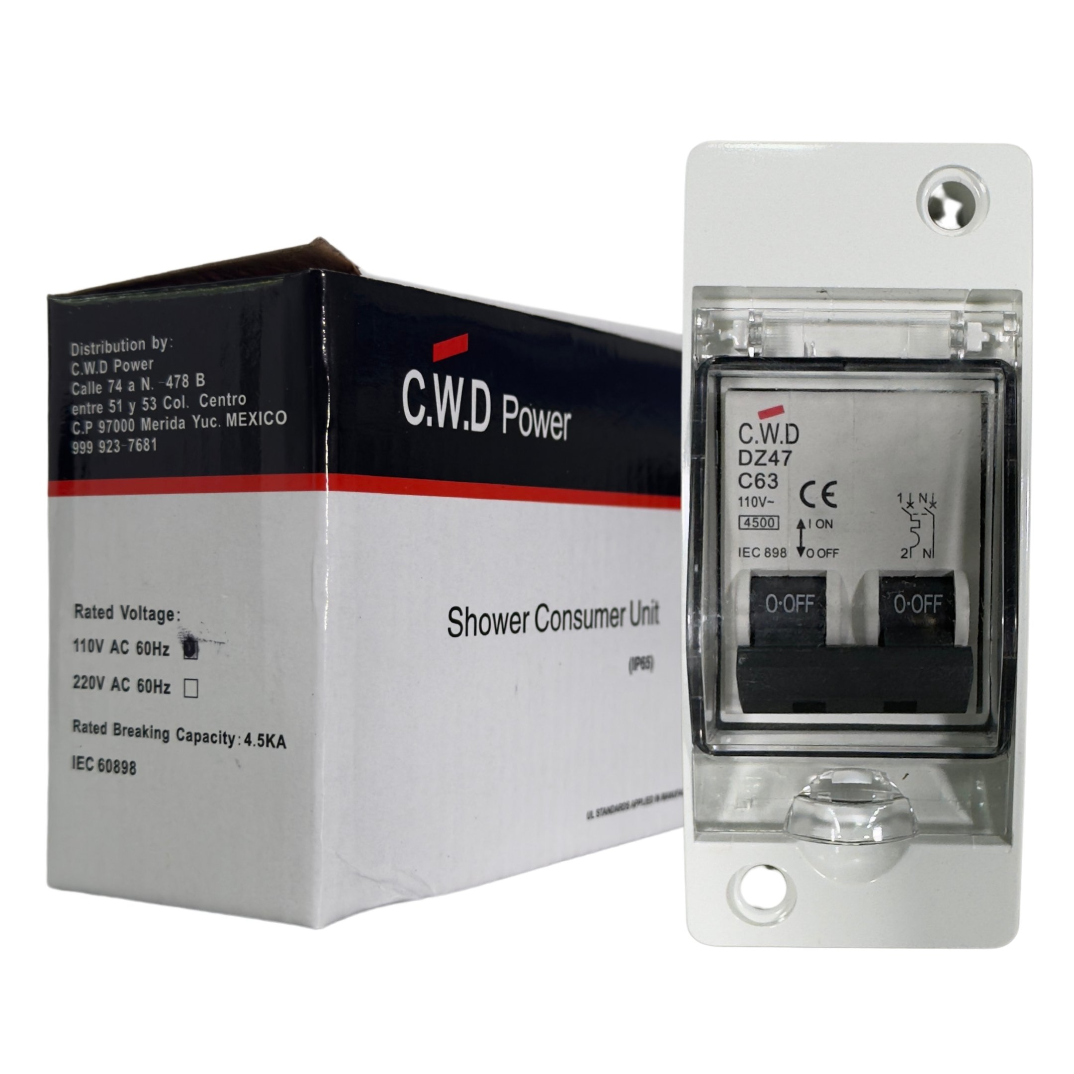 CWD BREAKER P/DUCHA 63AMP DZ47 110V C/CAJA